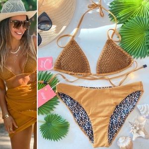 MAAJI Crochet Set - Shine Balmy Triangle Bikini Top & Flirt Signature Bottom-S